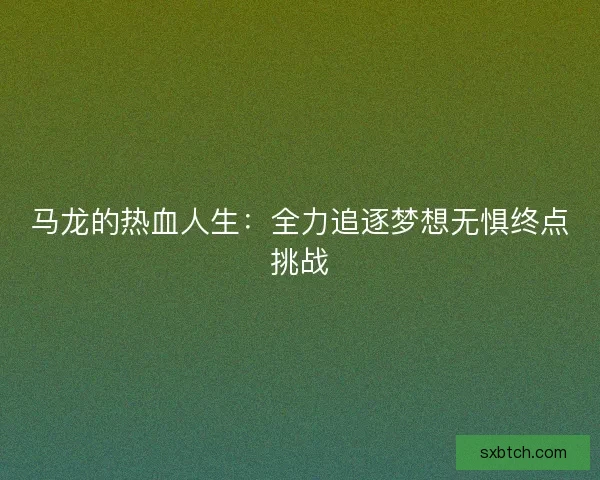 马龙的热血人生：全力追逐梦想无惧终点挑战